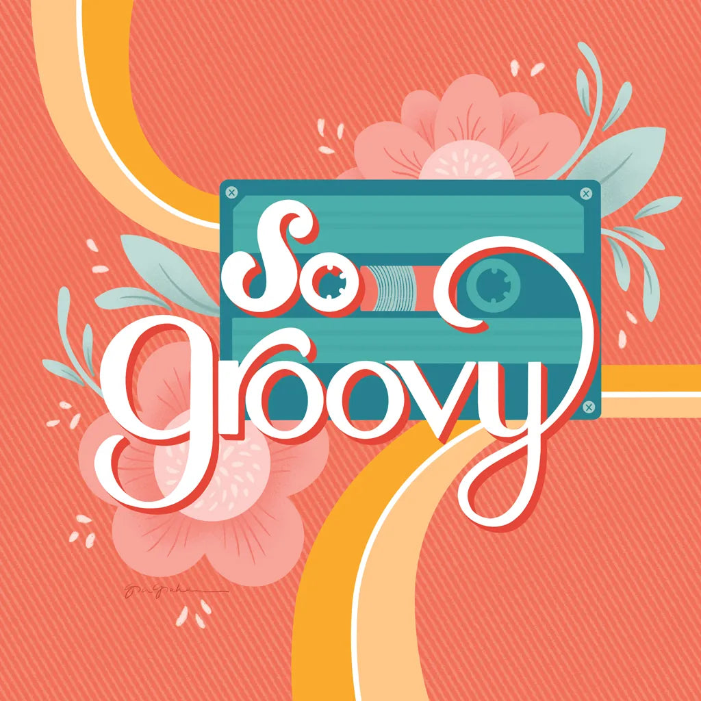 So Groovy I by Gia Graham. SKU 66244a. Archival Giclee Fine art print for wall decor.