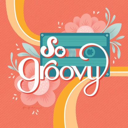 So Groovy I by Gia Graham. SKU 66244a. Archival Giclee Fine art print for wall decor.