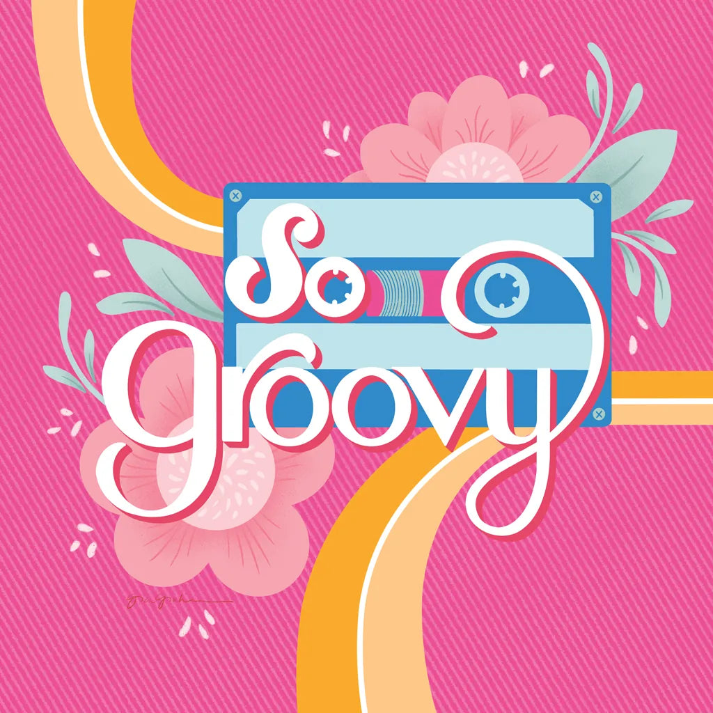 So Groovy I Pink by Gia Graham. SKU 85474a. Archival Giclee Fine art print for wall decor.