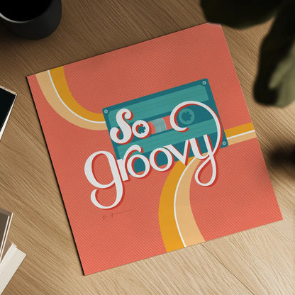 So Groovy II by Gia Graham. Shown as a detailed flat fine art print, highlighting archival giclee quality. Available as an archival giclee rolled canvas, fine art paper, or poster print. SKU 66245a.