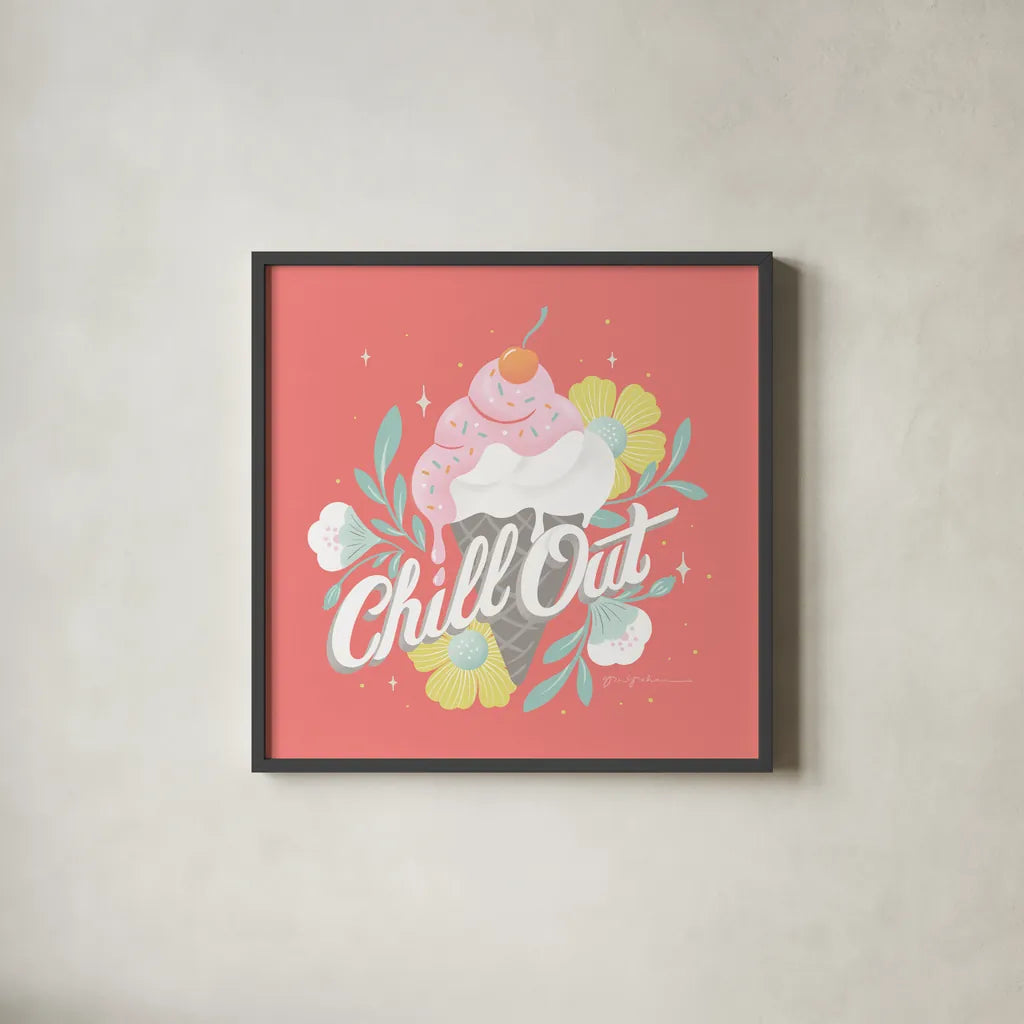 Summer Chill I by Gia Graham. Shown in a sleek black glass frame for a contemporary gallery look. Available as an archival giclee rolled canvas, fine art paper, or poster print. SKU 86583a.