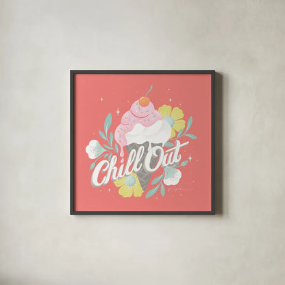 Summer Chill I by Gia Graham. Shown in a sleek black glass frame for a contemporary gallery look. Available as an archival giclee rolled canvas, fine art paper, or poster print. SKU 86583a.