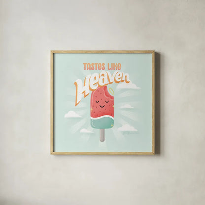 Summer Chill II by Gia Graham. Shown in a natural wood glass frame for a timeless modern aesthetic. Available as an archival giclee rolled canvas, fine art paper, or poster print. SKU 86584a.