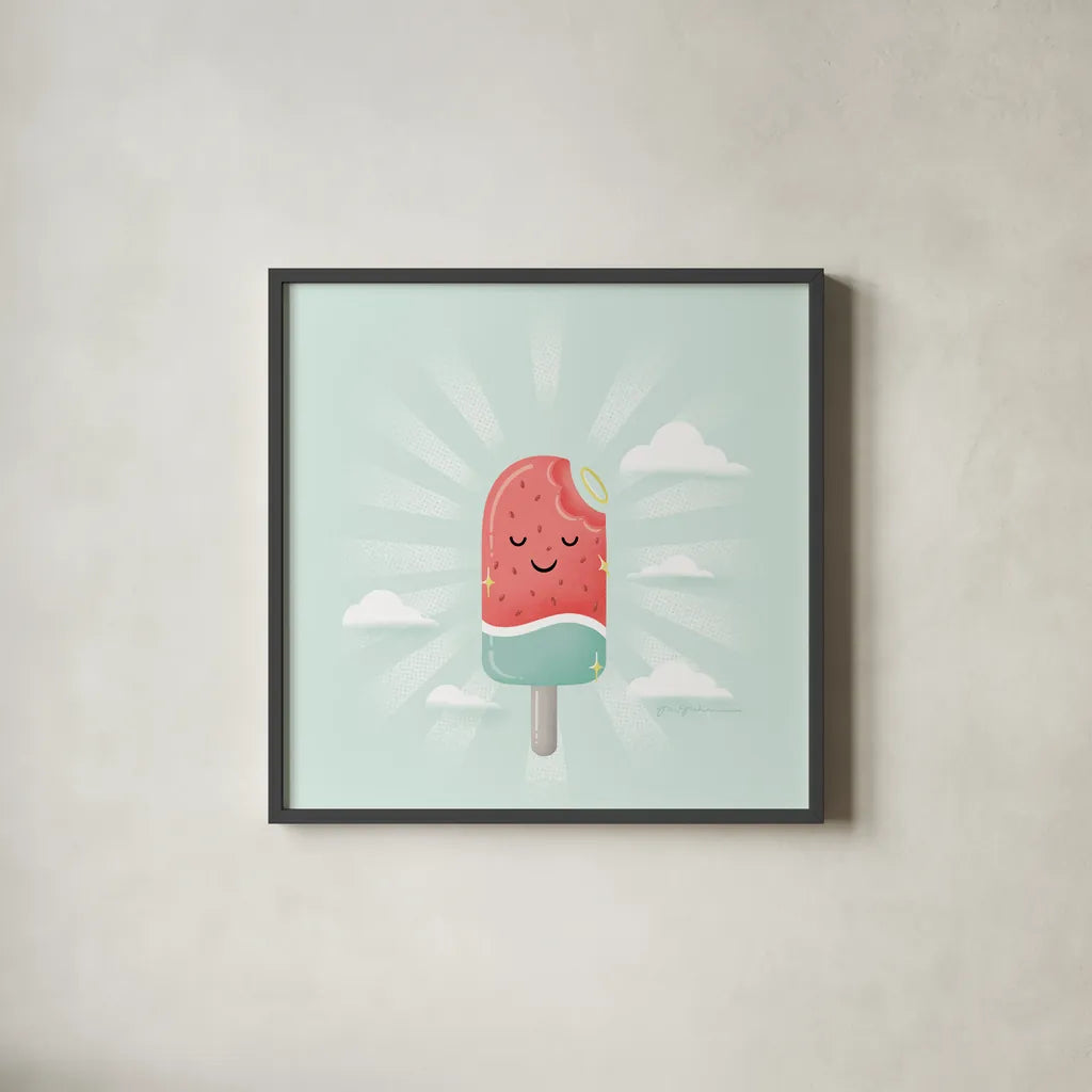 Summer Chill II No Words by Gia Graham. Shown in a sleek black glass frame for a contemporary gallery look. Available as an archival giclee rolled canvas, fine art paper, or poster print. SKU 87842a.