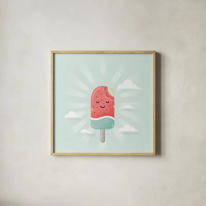 Summer Chill II No Words by Gia Graham. Shown in a natural wood glass frame for a timeless modern aesthetic. Available as an archival giclee rolled canvas, fine art paper, or poster print. SKU 87842a.