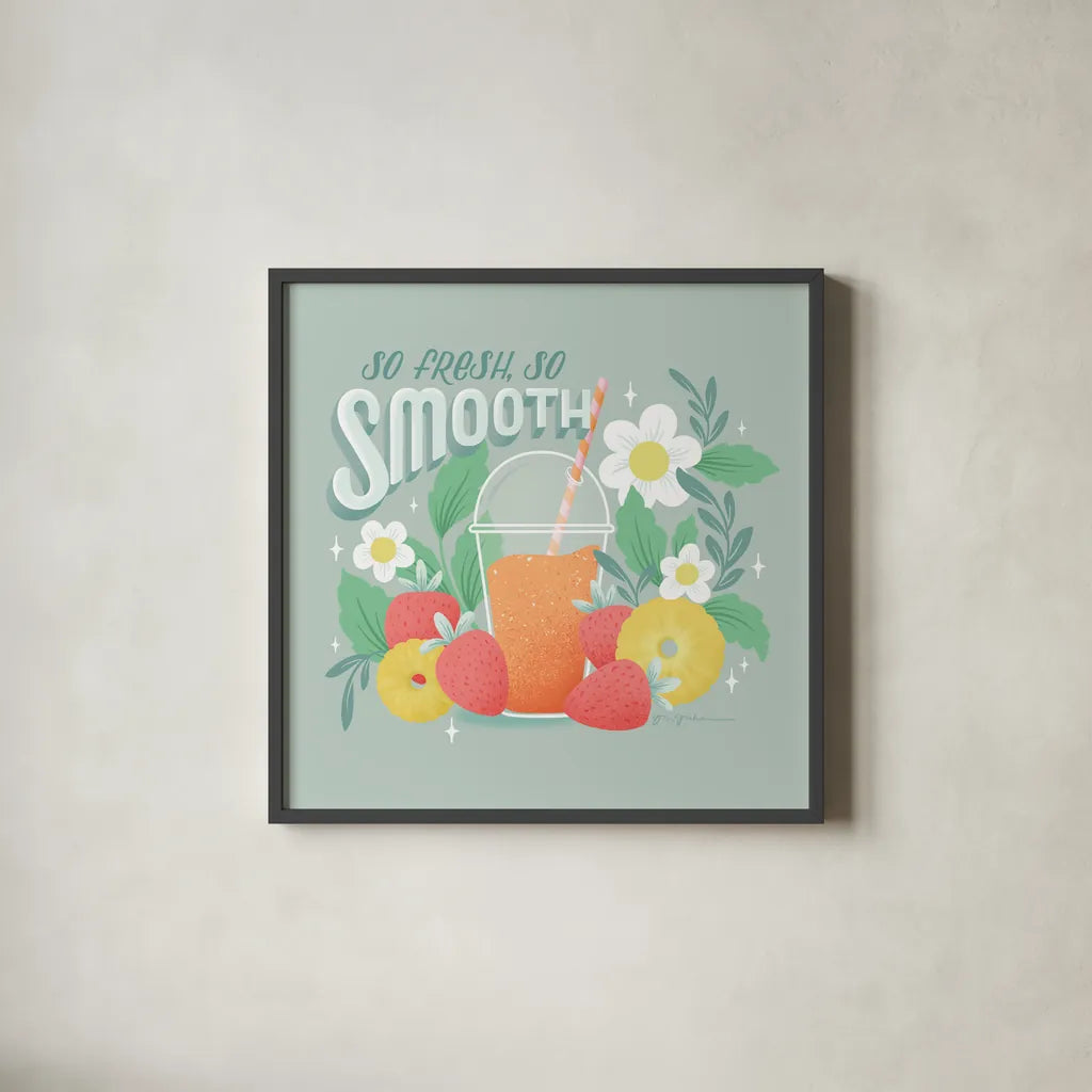 Summer Chill III by Gia Graham. Shown in a sleek black glass frame for a contemporary gallery look. Available as an archival giclee rolled canvas, fine art paper, or poster print. SKU 86585a.