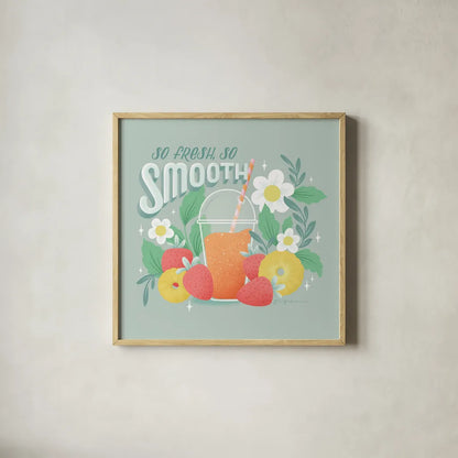 Summer Chill III by Gia Graham. Shown in a natural wood glass frame for a timeless modern aesthetic. Available as an archival giclee rolled canvas, fine art paper, or poster print. SKU 86585a.