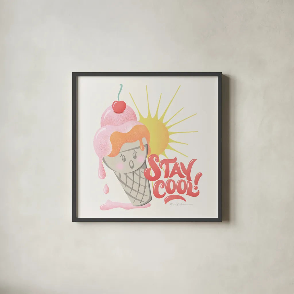 Summer Chill IV by Gia Graham. Shown in a sleek black glass frame for a contemporary gallery look. Available as an archival giclee rolled canvas, fine art paper, or poster print. SKU 86586a.