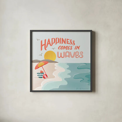 Summer State of Mind I by Gia Graham. Shown in a sleek black glass frame for a contemporary gallery look. Available as an archival giclee rolled canvas, fine art paper, or poster print. SKU 99720a.