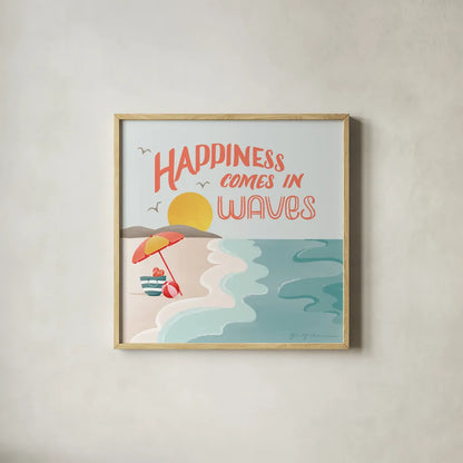 Summer State of Mind I by Gia Graham. Shown in a natural wood glass frame for a timeless modern aesthetic. Available as an archival giclee rolled canvas, fine art paper, or poster print. SKU 99720a.