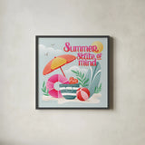 Summer State of Mind II by Gia Graham. Shown in a sleek black glass frame for a contemporary gallery look. Available as an archival giclee rolled canvas, fine art paper, or poster print. SKU 99721a.