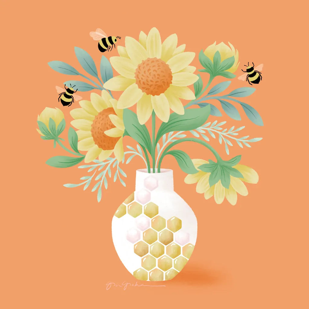 Sunflower Bouquet by Gia Graham. SKU 87438a. Archival Giclee Fine art print for wall decor.