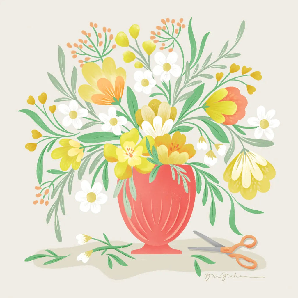 Sunny Bouquet by Gia Graham. SKU 87437a. Archival Giclee Fine art print for wall decor.