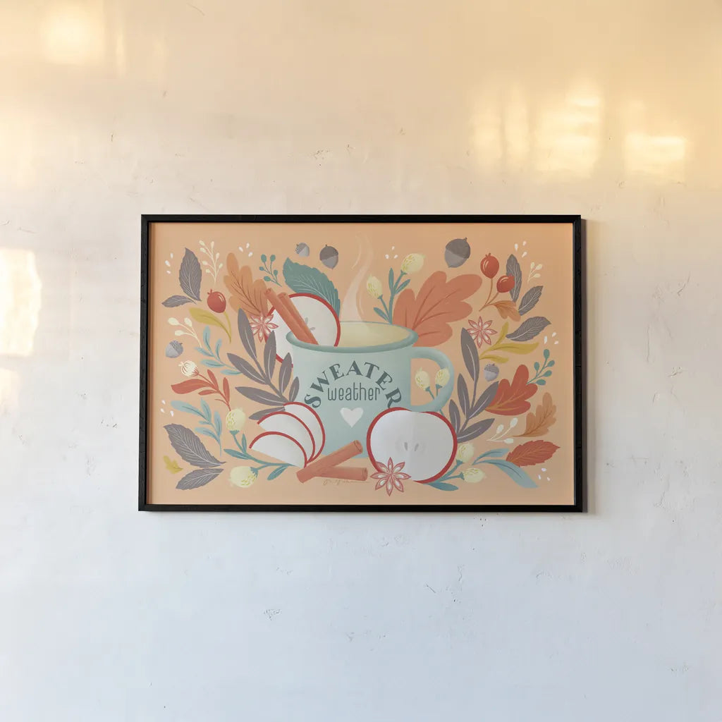 Sweater Weather I by Gia Graham. shown as a paper print in a black flame. Available as a archival giclee rolled canvas, fine art paper, or poster print. SKU 83305i.