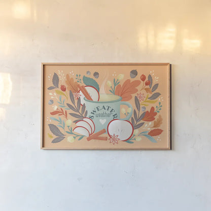 Sweater Weather I by Gia Graham. shown as a paper print in a natural frame. Available as a archival giclee rolled canvas, fine art paper, or poster print. SKU 83305i.