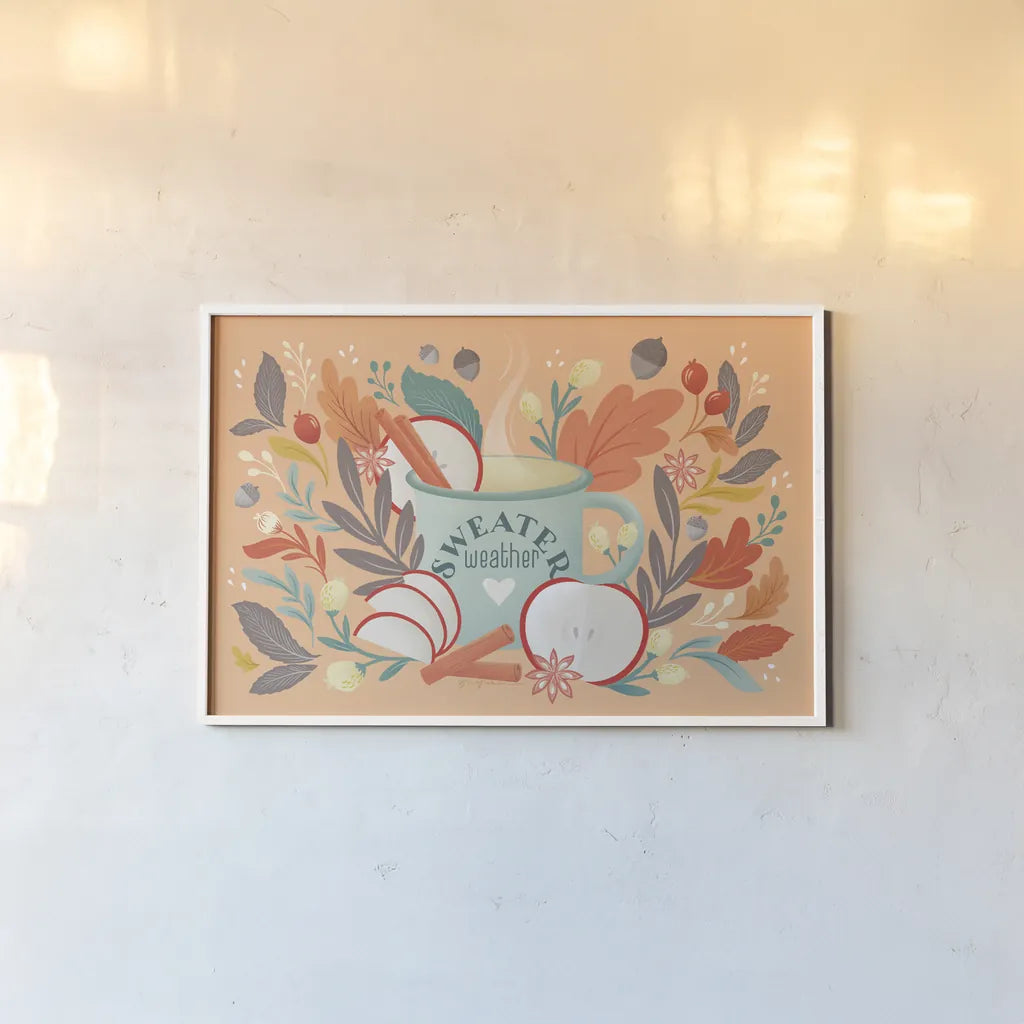 Sweater Weather I by Gia Graham. shown as a paper print in a white frame. Available as a archival giclee rolled canvas, fine art paper, or poster print. SKU 83305i.