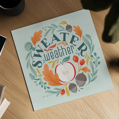 Sweater Weather II by Gia Graham. Shown as a detailed flat fine art print, highlighting archival giclee quality. Available as an archival giclee rolled canvas, fine art paper, or poster print. SKU 83306a.