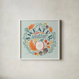 Sweater Weather II by Gia Graham. Shown in a crisp white glass frame for a clean and minimalist style. Available as an archival giclee rolled canvas, fine art paper, or poster print. SKU 83306a.
