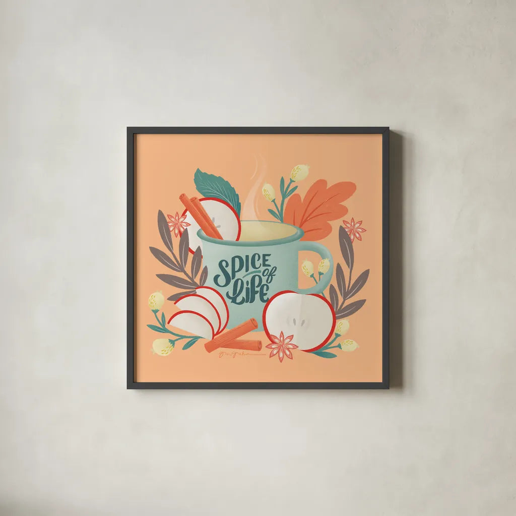 Sweater Weather III by Gia Graham. Shown in a sleek black glass frame for a contemporary gallery look. Available as an archival giclee rolled canvas, fine art paper, or poster print. SKU 83307a.