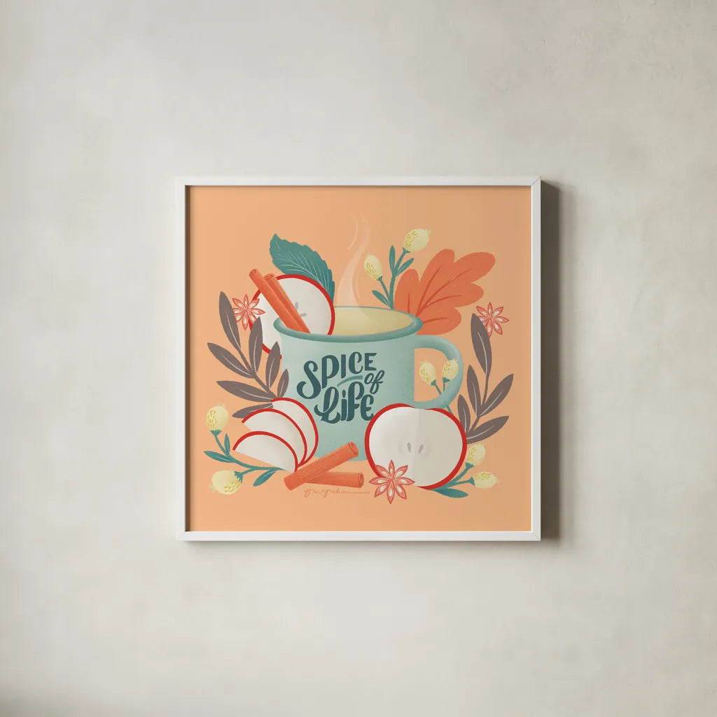 Sweater Weather III by Gia Graham. Shown in a crisp white glass frame for a clean and minimalist style. Available as an archival giclee rolled canvas, fine art paper, or poster print. SKU 83307a.