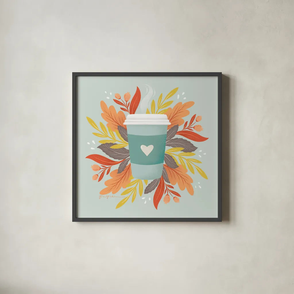 Sweater Weather IV by Gia Graham. Shown in a sleek black glass frame for a contemporary gallery look. Available as an archival giclee rolled canvas, fine art paper, or poster print. SKU 83308a.