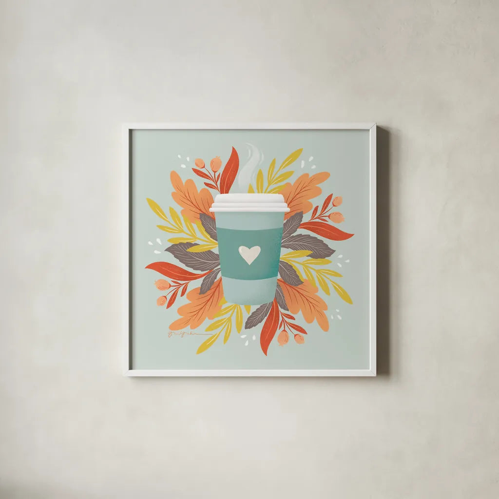 Sweater Weather IV by Gia Graham. Shown in a crisp white glass frame for a clean and minimalist style. Available as an archival giclee rolled canvas, fine art paper, or poster print. SKU 83308a.