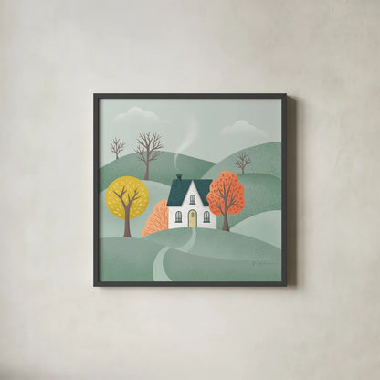 Sweater Weather VI by Gia Graham. Shown in a sleek black glass frame for a contemporary gallery look. Available as an archival giclee rolled canvas, fine art paper, or poster print. SKU 83310a.