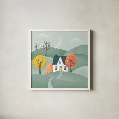 Sweater Weather VI by Gia Graham. Shown in a crisp white glass frame for a clean and minimalist style. Available as an archival giclee rolled canvas, fine art paper, or poster print. SKU 83310a.