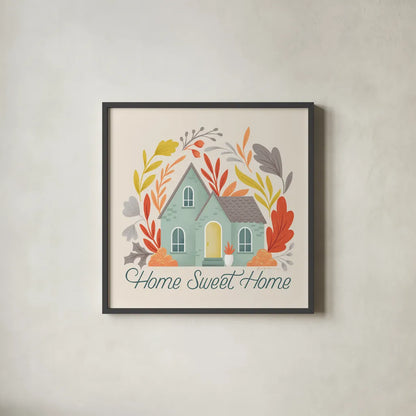 Sweater Weather VII by Gia Graham. Shown in a sleek black glass frame for a contemporary gallery look. Available as an archival giclee rolled canvas, fine art paper, or poster print. SKU 83311a.