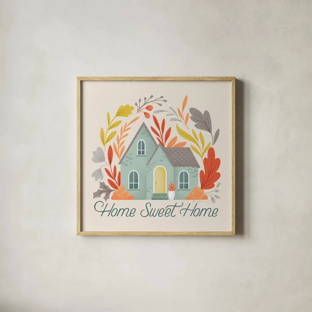 Sweater Weather VII by Gia Graham. Shown in a natural wood glass frame for a timeless modern aesthetic. Available as an archival giclee rolled canvas, fine art paper, or poster print. SKU 83311a.