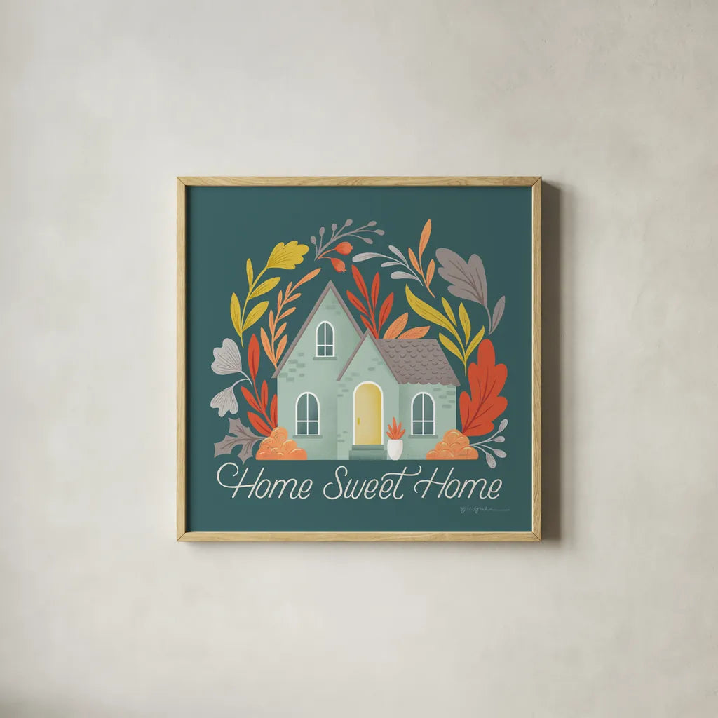 Sweater Weather VII Dark by Gia Graham. Shown in a natural wood glass frame for a timeless modern aesthetic. Available as an archival giclee rolled canvas, fine art paper, or poster print. SKU 84254a.