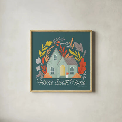 Sweater Weather VII Dark by Gia Graham. Shown in a natural wood glass frame for a timeless modern aesthetic. Available as an archival giclee rolled canvas, fine art paper, or poster print. SKU 84254a.