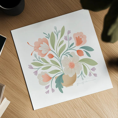 Sweet Bouquet II by Gia Graham. Shown as a detailed flat fine art print, highlighting archival giclee quality. Available as an archival giclee rolled canvas, fine art paper, or poster print. SKU 73725a.