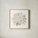 Sweet Bouquet II by Gia Graham. Shown in a natural wood glass frame for a timeless modern aesthetic. Available as an archival giclee rolled canvas, fine art paper, or poster print. SKU 73725a.