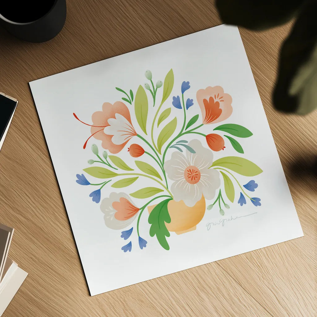 Sweet Bouquet II Bright by Gia Graham. Shown as a detailed flat fine art print, highlighting archival giclee quality. Available as an archival giclee rolled canvas, fine art paper, or poster print. SKU 79543a.