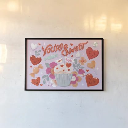 Sweet Hearts I by Gia Graham. shown as a paper print in a black flame. Available as a archival giclee rolled canvas, fine art paper, or poster print. SKU 81396i.