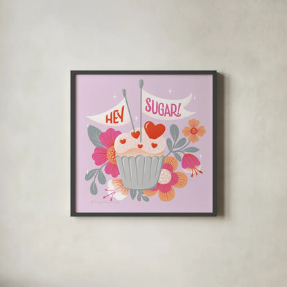 Sweet Hearts II by Gia Graham. Shown in a sleek black glass frame for a contemporary gallery look. Available as an archival giclee rolled canvas, fine art paper, or poster print. SKU 81397a.