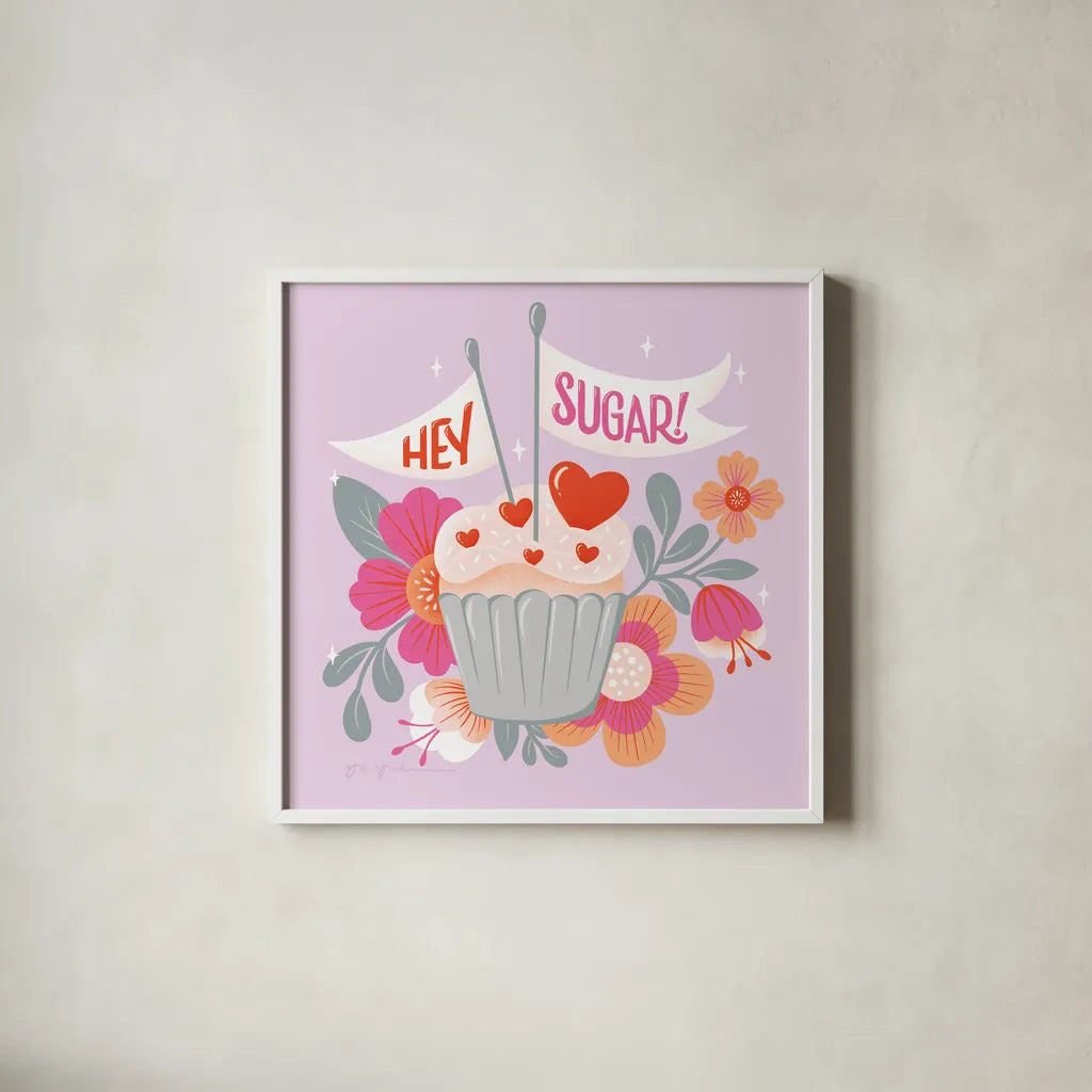 Sweet Hearts II by Gia Graham. Shown in a crisp white glass frame for a clean and minimalist style. Available as an archival giclee rolled canvas, fine art paper, or poster print. SKU 81397a.