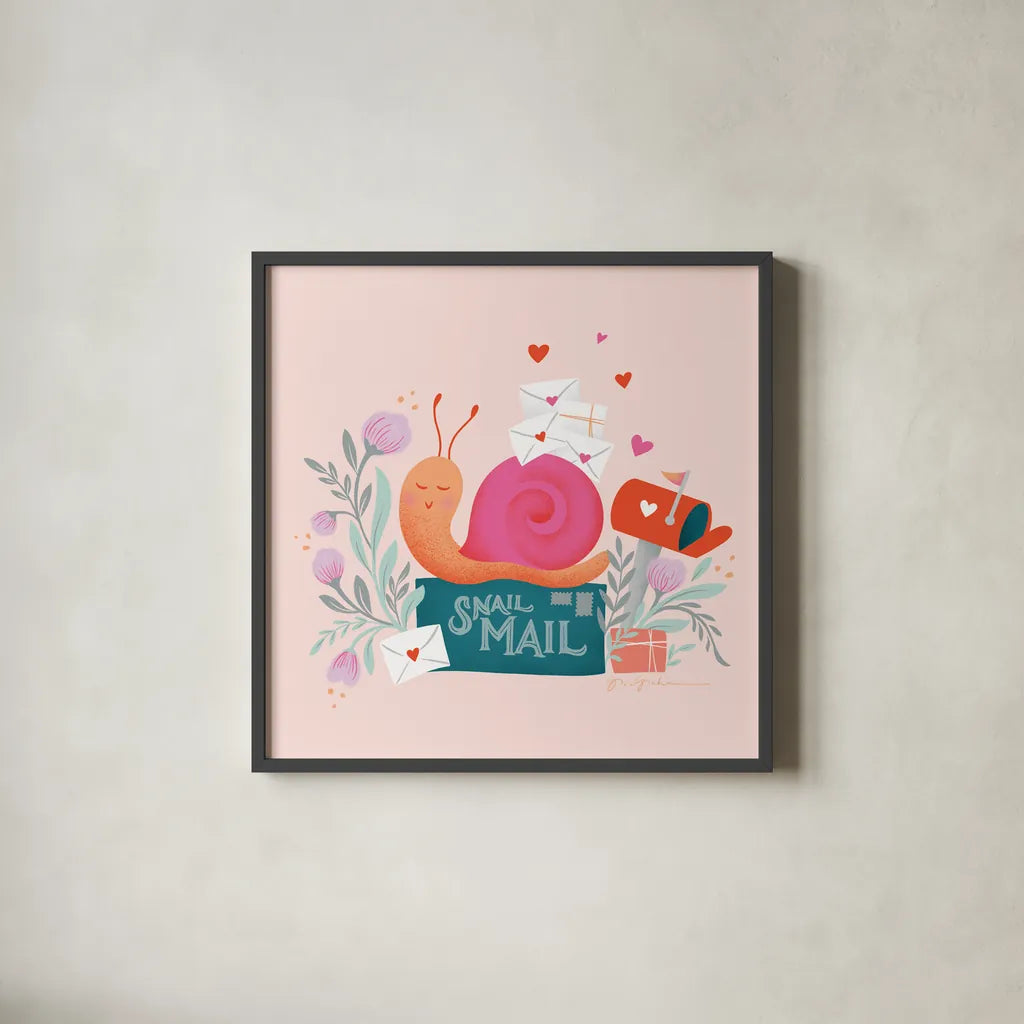 Sweet Hearts III by Gia Graham. Shown in a sleek black glass frame for a contemporary gallery look. Available as an archival giclee rolled canvas, fine art paper, or poster print. SKU 81398a.