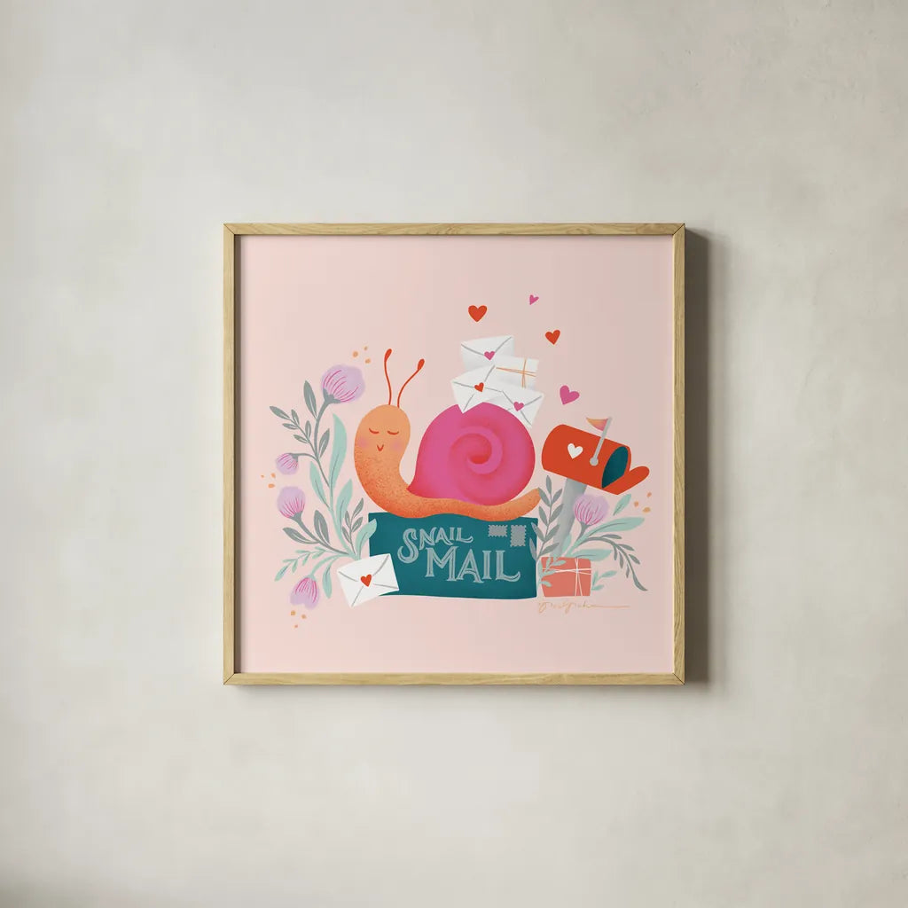 Sweet Hearts III by Gia Graham. Shown in a natural wood glass frame for a timeless modern aesthetic. Available as an archival giclee rolled canvas, fine art paper, or poster print. SKU 81398a.