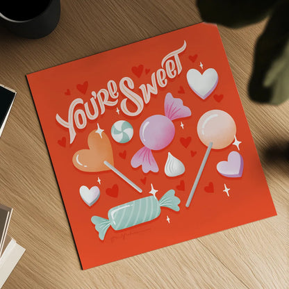 Sweet Hearts V by Gia Graham. Shown as a detailed flat fine art print, highlighting archival giclee quality. Available as an archival giclee rolled canvas, fine art paper, or poster print. SKU 81400a.