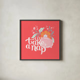 Take a Nap I by Gia Graham. Shown in a sleek black glass frame for a contemporary gallery look. Available as an archival giclee rolled canvas, fine art paper, or poster print. SKU 75363a.