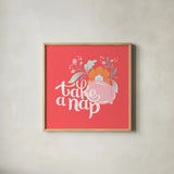 Take a Nap I by Gia Graham. Shown in a natural wood glass frame for a timeless modern aesthetic. Available as an archival giclee rolled canvas, fine art paper, or poster print. SKU 75363a.