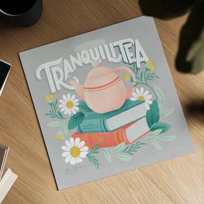 Tea Time I by Gia Graham. Shown as a detailed flat fine art print, highlighting archival giclee quality. Available as an archival giclee rolled canvas, fine art paper, or poster print. SKU 77959a.