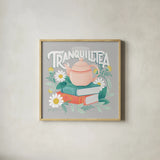 Tea Time I by Gia Graham. Shown in a natural wood glass frame for a timeless modern aesthetic. Available as an archival giclee rolled canvas, fine art paper, or poster print. SKU 77959a.