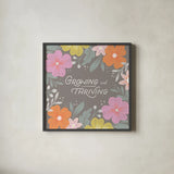 Thriving I by Gia Graham. Shown in a sleek black glass frame for a contemporary gallery look. Available as an archival giclee rolled canvas, fine art paper, or poster print. SKU 84643a.