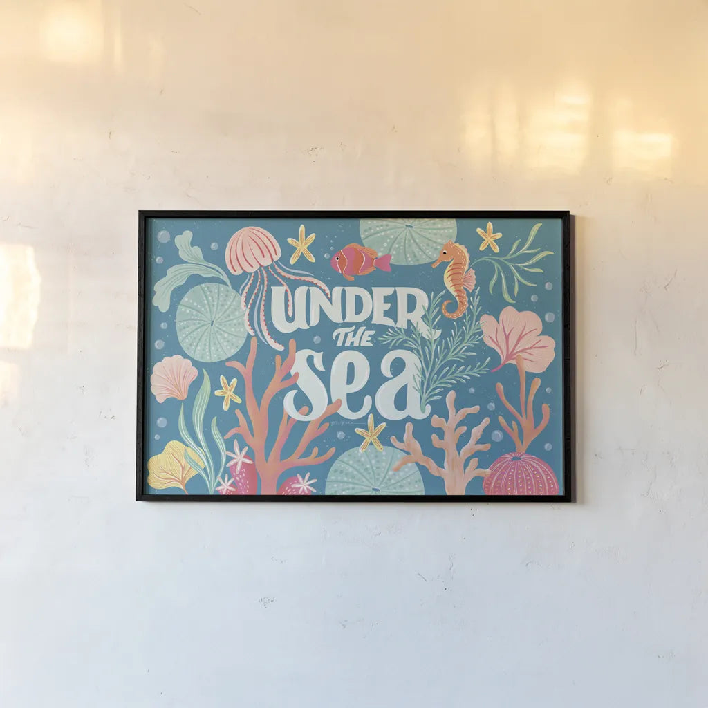 Under the Sea I by Gia Graham. shown as a paper print in a black flame. Available as a archival giclee rolled canvas, fine art paper, or poster print. SKU 80905i.