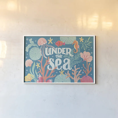 Under the Sea I by Gia Graham. shown as a paper print in a white frame. Available as a archival giclee rolled canvas, fine art paper, or poster print. SKU 80905i.