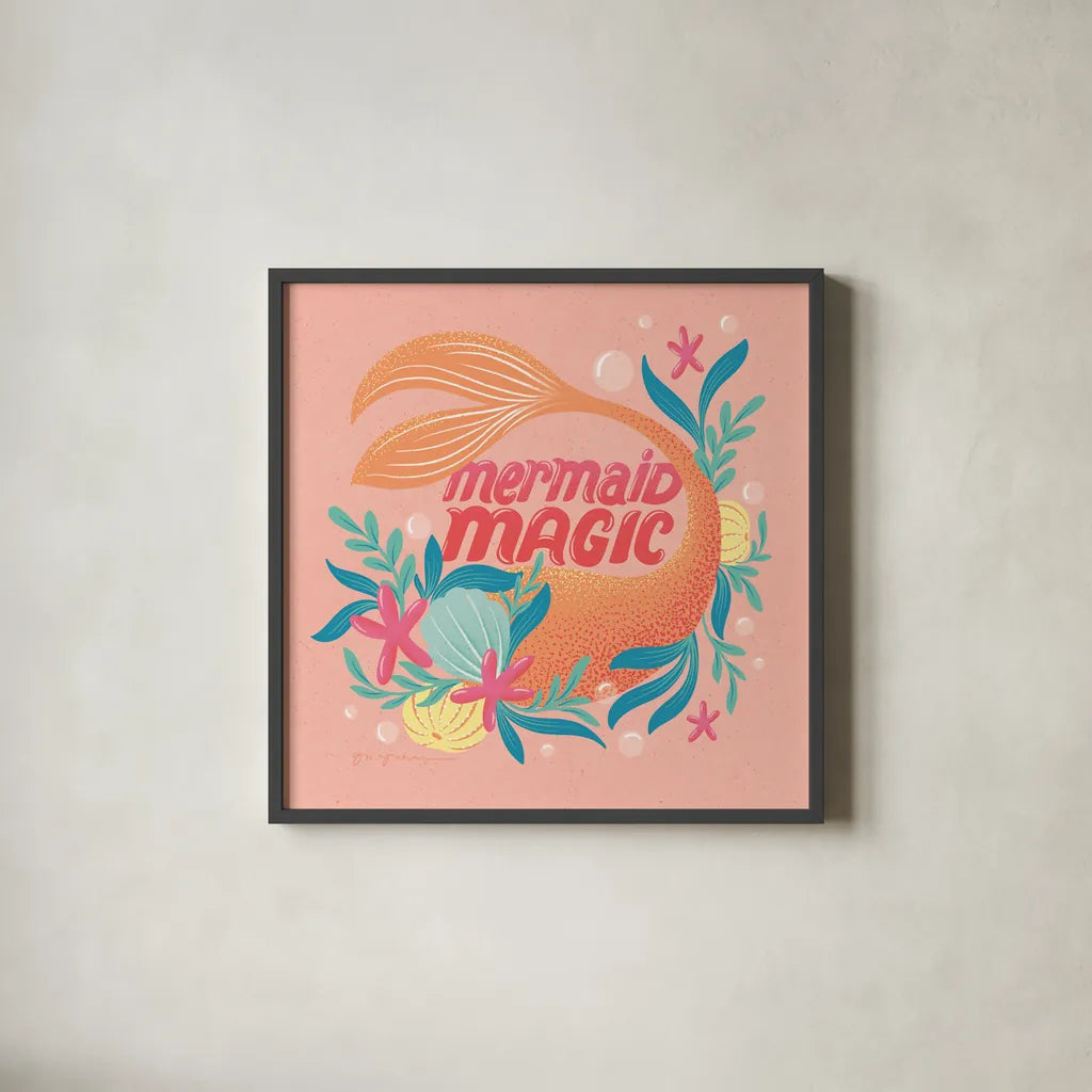 Under the Sea III by Gia Graham. Shown in a sleek black glass frame for a contemporary gallery look. Available as an archival giclee rolled canvas, fine art paper, or poster print. SKU 80907a.