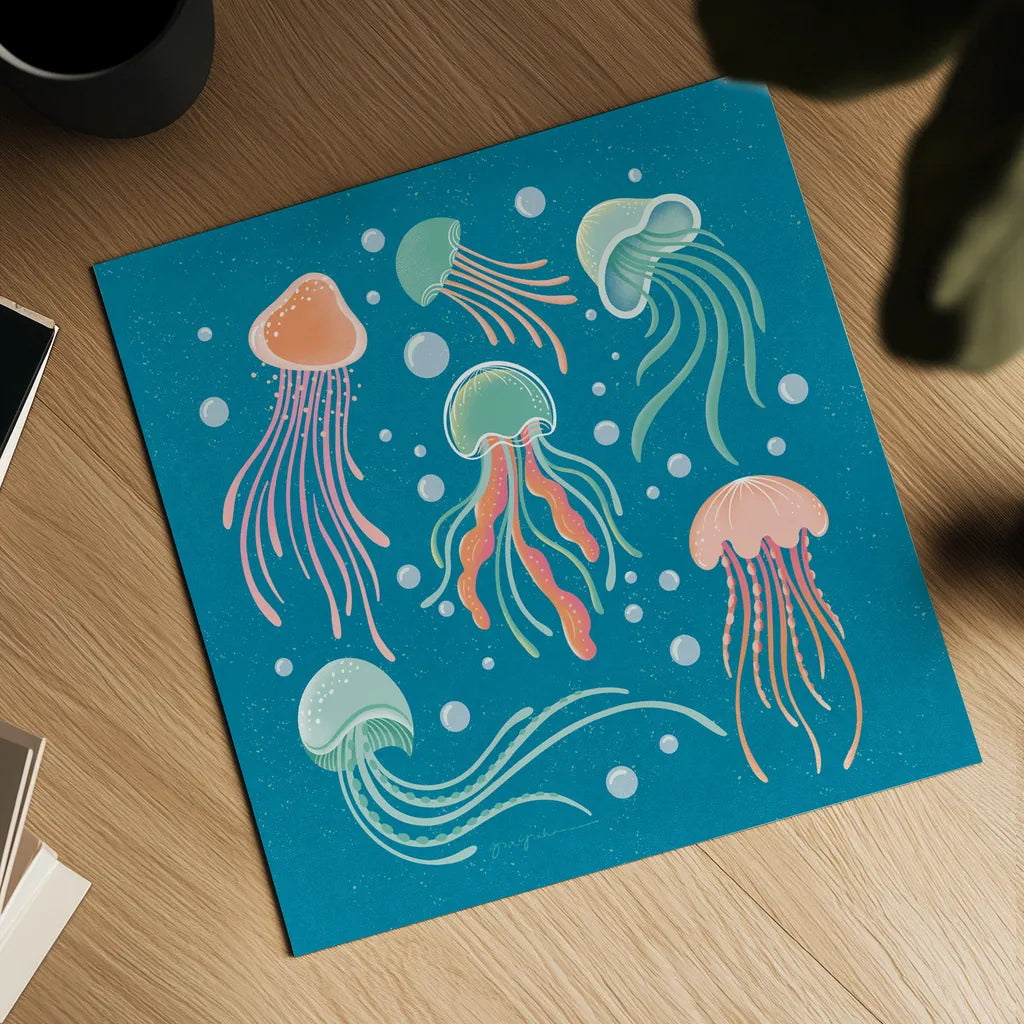 Under the Sea IV by Gia Graham. Shown as a detailed flat fine art print, highlighting archival giclee quality. Available as an archival giclee rolled canvas, fine art paper, or poster print. SKU 80908a.